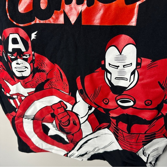Marvel Comics Superhero’s Captain America Iron Man Gel Print 100% Cotton T-shirt - Picture 8 of 10